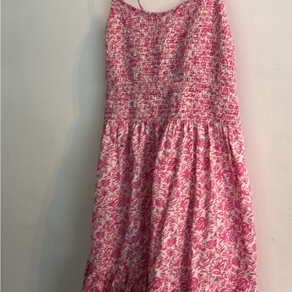 GAP Pink Floral Smocked Casual Sundress